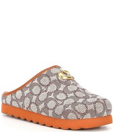 COACH Hadley Signature Jacquard Clogs | Dillard's Coach Slippers, Coach Clothing, Trendy Shoes Sneakers, Coach Sneakers, Jordan Shoes Retro, Womens Summer Shoes, Fashion Catalogue, Swag Shoes, Clogs Shoes