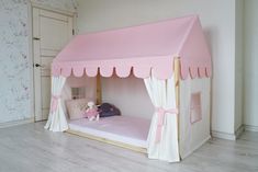 "By adding curtains and roof canopy to your Montessori house bed, you can turn it into a cozy place for playing, reading or sleeping. It creates an amazing atmosphere for your child. This listing includes only curtains/roof canopy for Montessori bed frame. Fabric: duck cotton (70% cotton, 30% polyester), density = 220g/m2 All curtains have loops with velcro on the top to mount it. You can use it with any bed frame. Curtains can be in two styles: - plain curtain - curtain with window Every curtai Montessori Bed Frame, Canopy For Bed, House Bed Canopy, Bed Frame Fabric, Montessori House Bed, Montessori House, Roof Canopy, House Beds For Kids, House Frame Bed