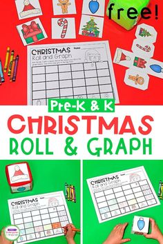 a christmas roll and graph game for kids