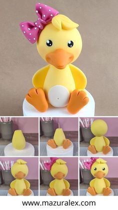 there is a cake decorated like a duck