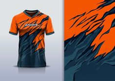 Vector tshirt mockup abstract grunge spo... | Premium Vector #Freepik #vector #men #background #orange #texture Sports Tshirt Designs Men, Orange Jersey Design, Sport Jersey Design, Sport T Shirt Design, Men Background, Football Tshirt Designs, Cricket Jersey, Racing Jersey, Orange Jersey