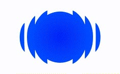 an abstract blue circle on a white background