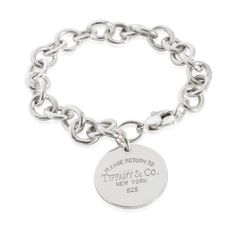 Tiffany & Co. Return To Tiffany Round Tag Bracelet In Sterling Silver Bracelet / Silver Tiffany & Co. Tiffany Bracelet, Tiffany Bracelets, Return To Tiffany, Round Tags, Bracelet Silver, Sterling Silver Bracelet, Tiffany & Co., Silver Bracelets, Sterling Silver Bracelets