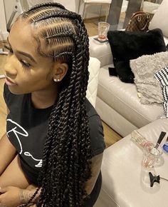 Scalp Braids, Feed In Braids Hairstyles, Braids Hairstyles Pictures, Box Braids Styling, Girls Hairstyles Braids, Growth Tips, Dope Hairstyles, Hair Ponytail Styles, Cornrow Hairstyles