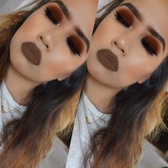 Red Eyeshadow Makeup, Make Up Guide, Fall Eyeshadow, Makeup 2017, Bold Lip, Fall Makeup Looks, Autumn Inspired