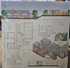 an architectural drawing shows the various sections of a building