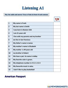 an american passport with the names and numbers for each child's name on it