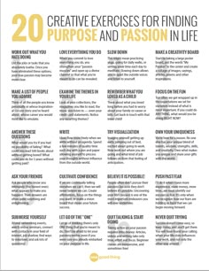 Finding Passion, Creative Exercises, Finding Purpose In Life, Passion In Life, My Purpose In Life, Find My Passion, Wellness Ideas, Creativity Exercises, Find Your Purpose