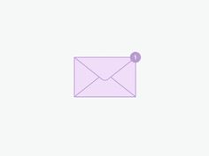 an envelope with a button in the middle is shown on a light purple background that appears to be empty