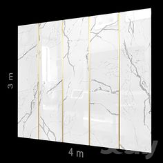 a white marble wall with gold trimmings on the sides and bottom paneling