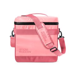 a pink bag with the words simple modern printed on it and a strap around the shoulder