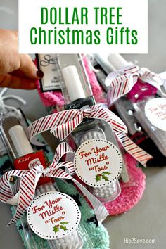 dollar tree christmas gifts with the title overlay