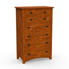 a wooden dresser with four drawers on each side