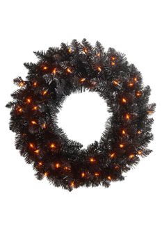 Made of PVCMeasures 24" D50 Orange LightsIncandescent LightsSteady OnFlame RetardantUL Certified Tinsel Wreath, Bella Bella, Caicos Islands, Turks And Caicos Islands, Trinidad And Tobago, Wreath, Halloween, Orange, Black