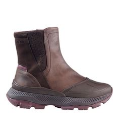 Long loved for their waterproof protection and tough-as-nails durability, our Storm Chaser pull-on boots are now better than ever. Our softest midsole provides exceptional cushioning while the updated outsole offers even more all-weather traction and stability. Order regular shoe size. (For half sizes not offered, order up to next whole size). PFC/PFAS-free durable water repellent (DWR). Traction: Lugged VertiGrip rubber outsole Cushioning: Supersoft B-Bound midsole plus True Cushioned molded-EV Storm Chaser, All Weather Boots, Tough As Nails, Weather Boots, Boots Waterproof, Pull On Boots, Deep Brown, Soft Wool, Ll Bean