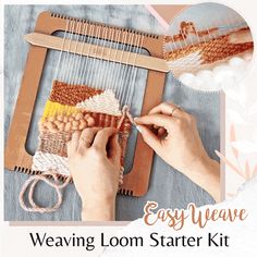 weaving loom starter kit for beginners with easy weaves and instructions to use the loom