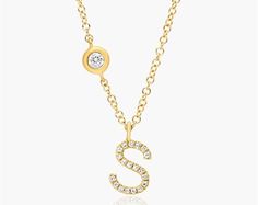 14K Yellow Gold Initial S Diamond Necklace. Our collection of dazzling diamond letter necklaces is the perfect way to carry your loved ones with you all the time. Available at 16,17, or 18 inches long, you can get a letter for everyone you love, starting with you! Beachy Fashion, Calm Fits, Initial S, Gold Initial Necklace, Beachy Style, Necklace Layered, Goofy Pictures, Initial Necklace Gold, Dope Jewelry