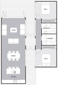 the floor plan for an apartment with two bedroom and living room, including a kitchen