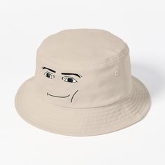 This packable, scrunchable, lightweight headwear classic is ready for adventure, from the beach to the street to the trail Breathable 100% cotton with eyelet ventilation Flat top Moderate brim is 2.2"" (5.5 cm) wide to keep the sun off your face Unstructured crown is 3.1"" (8 cm) deep Easy care: just spot clean and dry in shade. roblox man face Face Roblox, Bucket Hat Design, Hats For Sale, Flats Top, The Trail, Hat Designs