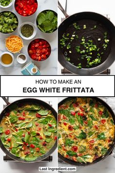 how to make an egg white frittata with spinach, tomatoes and peppers