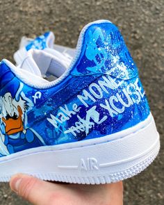 Custom Air Force / Hand Painted Custom Sneakers - Etsy Nigeria Money Cartoon, New Blance Shoes, Customized Earrings, Af1 Custom, Lv Sneakers, Custom Af1, Unique Sneakers, Air Force 1 Custom, Lv Shoes