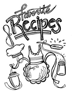 a black and white drawing of some food items with words that read, fast track recipes