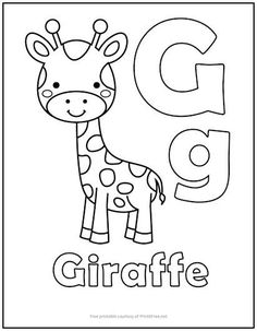 the letter g is for giraffe coloring page