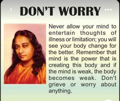 an image of a woman with the words don't worry