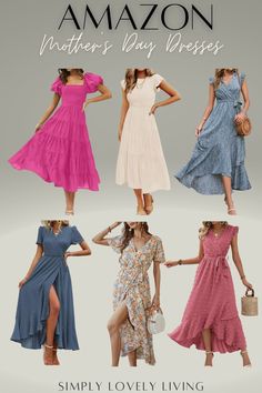 Mother's Day Dresses from Amazon | Blue dresses for boy moms | Pink Dresses for Girl Moms | Floral Dresses | Spring Dresses | Day Dresses Dresses From Amazon, Girls Pink Dress, Dresses Spring, Spring Floral Dress, Pink Dresses, Project Design, Floral Dresses