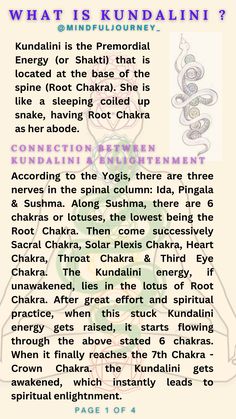 Connection between Kundalini, Chakras & Enlightenment. #Chakras #Kundalini #Spiritual What Is Kundalini, Energy Consciousness, Spirit Science