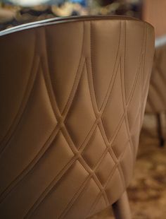 a close up view of some chairs in a room