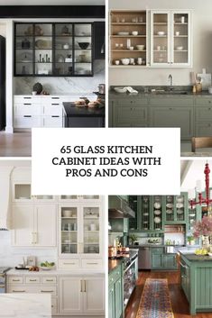 kitchen cabinets with glass doors and drawers