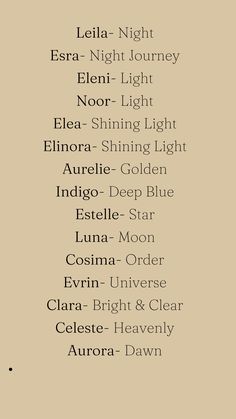 the names of different types of lights on a light brown background with black and white lettering