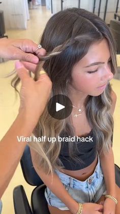 1.2M views · 5.3K reactions | 216_Viral half up braid hair hack 💫 #hairby_chrissy #fyp #braidhairhack #hairstyle #hairhack #halfu | Anouk Lafontaine | Anouk Lafontaine · Original audio Half Up Braid, Hairby Chrissy, Makeup Transformation, Hair Braids, Half Up Half Down Hair, Long Hair Women, Girls Hair