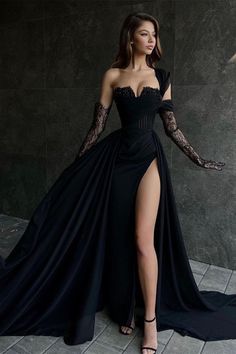 Black Long Sleeve Prom Dress, Prom Dress With Lace, Dress With Lace Sleeves, Evening Dress Beaded, Long Sleeve Prom, Black Prom Dress, Beaded Prom Dress, Black Prom, فستان سهرة