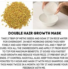 Remedy For Thick Hair Growth, New Hair Growth Tips, Hair Growth Mask Diy Recipes, Hair Growth Tips Faster, Indian Hair Growth Secrets, Hair Growth Remedy, Hair Growth Mask, Fenugreek Seed