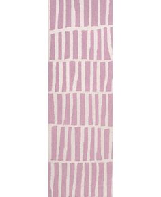 a pink and white striped rug on a white background, with vertical lines in the middle