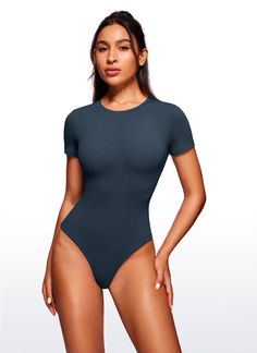 Cotton Bodysuits: ultra-soft & comfortable. The cotton fabric is ultra-soft, breathable, skin-friendly and premium durable, perfect for casual, home, lounging. Feature & Fitting: 
 Designed for daily lounge 
 Single-layered. Crew neck 
 Basic T-Shirts Top design  
 Thong-cut, Snap closure 
 Fabric: 
 Extremely Soft, Luxurious Comfort  
 Ultra Stretchy, Breathable and Skin-friendly 
 90% Cotton, 10% Elastane High Stretch Solid Color Cotton Bodysuit, Solid High Stretch Cotton Bodysuit, High Stretch Cotton Solid Bodysuit, Casual Solid Color Snug Fit Bodysuit, Solid Casual Bodysuit With Snug Fit, Casual Seamless Bodysuit For Loungewear, Seamless Casual Bodysuit For Lounging, Casual Seamless Bodysuit For Lounging, Seamless Stretch Bodysuit For Lounging