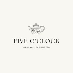 the logo for five o'clock tea, which is designed to look like a teapot