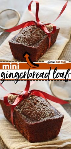 Mini Gingerbread Loaf, fall, quick bread recipes Mini Loaf Recipes, Mini Bread Loaves, Loaf Bread Recipe, Mini Loaf Cakes, Loaf Pan Cake, Gingerbread Loaf, Banana Bread Loaf, Quick Bread Recipe, Homemade Gingerbread