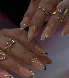 Manicured Nails, 2023 Pink, Nails Silver, Gold Prom, Nails Gold, Nails Square, Fake Nails With Glue, Nails Blue