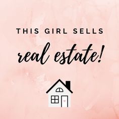 this girl sells real estate on pink background