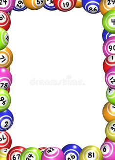 a frame made out of pool balls with numbers in the middle royalty illustration on white background