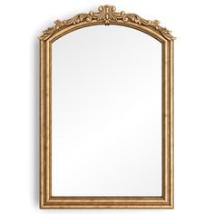 an ornate gold framed mirror on a white background with clipping for text or image