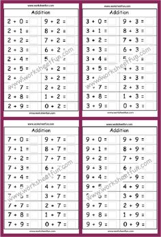 two digit addition worksheet with the same number and one digit addition on it