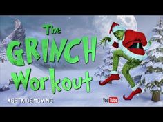 the grinch workout is being played on christmas eve with an animated image of santa claus