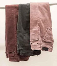 New and necessary colored denim. Buckle Outfits, Closet Staples, Colored Denim, Bomber Jacket, Buckle, My Closet, Closet, Clothes, Color