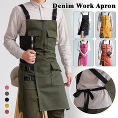 Fashion-Forward Design:Embrace the elegance of Japanese and Korean fashion with our beautifully crafted apron.   The unique design adds a touch of sophistication to your kitchen attire. Premium Quality Material:Made from high-quality, durable fabric, this apron is designed to withstand the rigors of the kitchen.   It provides excellent protection against spills and splatters, keeping you looking stylish while cooking. Adjustable Neck and Waist Straps:Achieve the perfect fit with adjustable neck and waist straps.   Whether you're a professional chef or a home cook, our apron ensures comfort and flexibility during long hours in the kitchen. Functional Pockets:Conveniently store your cooking essentials with the multiple pockets on the apron.   From recipe cards to kitchen tools, keep everythi Work Overalls Outfit, Cool Aprons Design, Work Uniform Ideas, Farming Fashion, Cafe Clothes, Cook Outfit, Cooking Outfit, Chef Attire, Apron Outfit