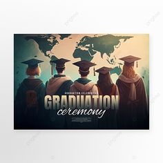 world map student figure back view graduation ceremony poster Academy Logo, Ad Poster, Graduation Celebration, Graduation Ceremony, Back View, Template Download, Poster Template, World Map, Map