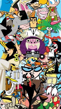 an image of many cartoon characters together